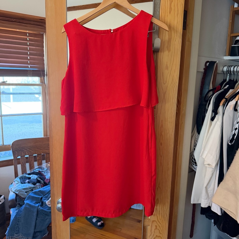 H&M Vibrant Red Layered Mini Dress